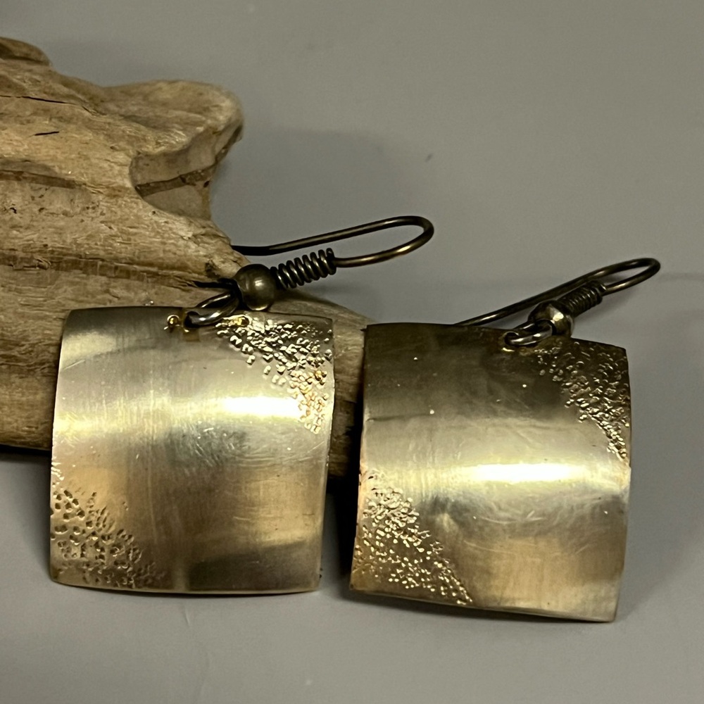 Brass Modern Architectural Handmade Earrings